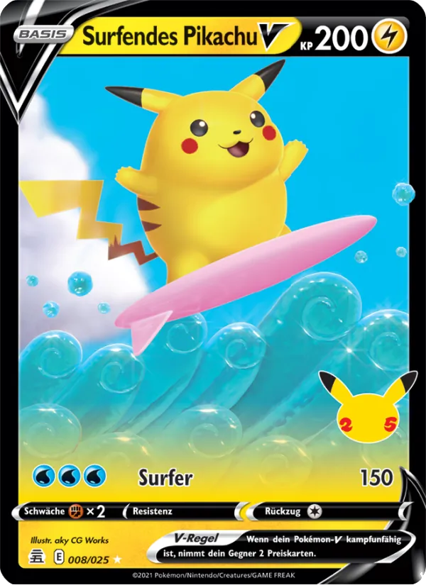 Surfendes Pikachu V, Celebrations 8