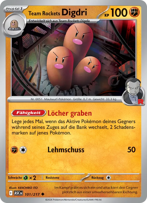 Team Rockets Digdri, Erhabene Helden 101