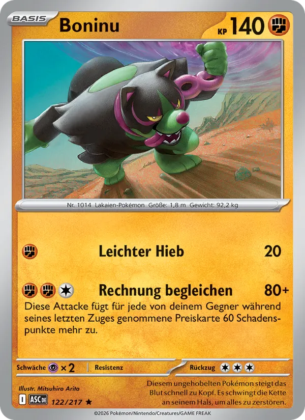 Boninu, Erhabene Helden 122