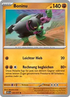 Boninu, Erhabene Helden 122