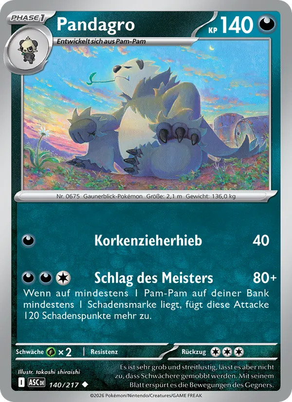Pandagro, Erhabene Helden 140