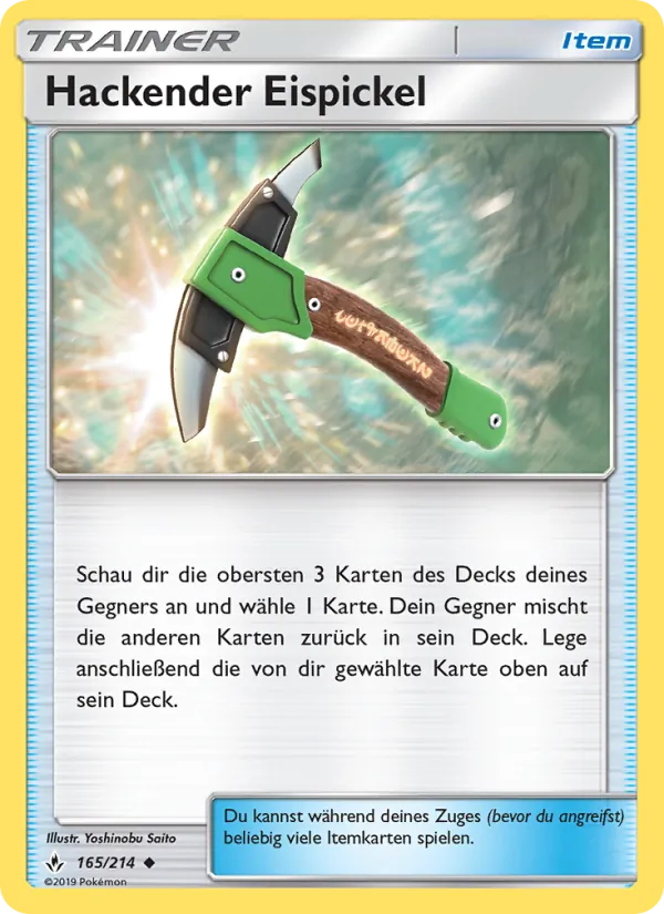 Hackender Eispickel, Kräfte im Einklang 165