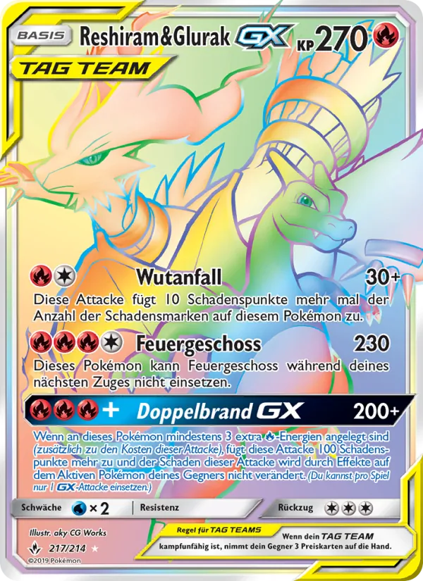 Reshiram & Glurak GX, Kräfte im Einklang 217