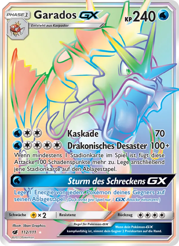 Garados GX, Aufziehen der Sturmröte 112