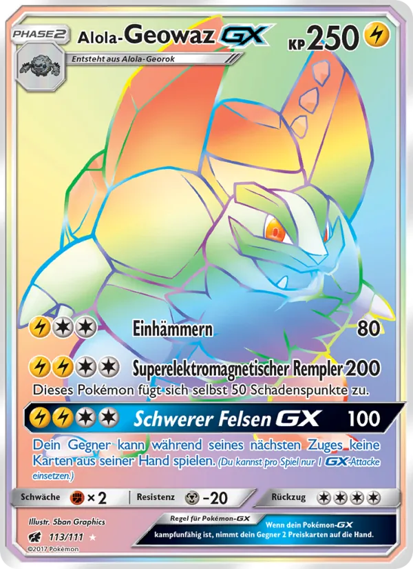 Alola-Geowaz GX, Aufziehen der Sturmröte 113