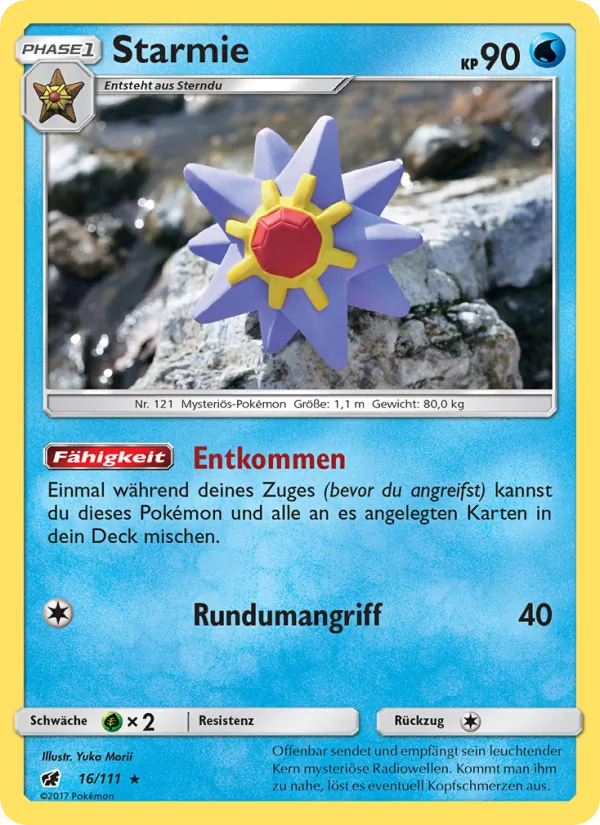 Starmie, Aufziehen der Sturmröte 16