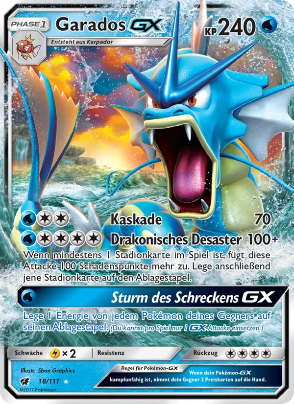 Garados GX, Aufziehen der Sturmröte 18