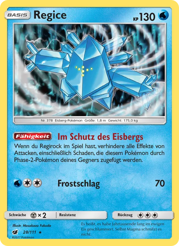 Regice, Aufziehen der Sturmröte 28