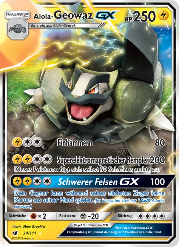 Alola-Geowaz GX, Aufziehen der Sturmröte 34