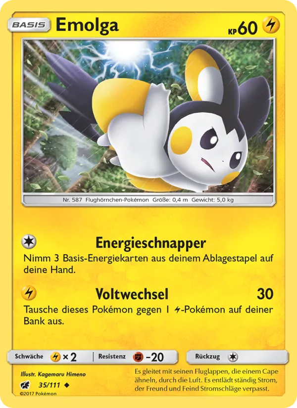 Emolga, Aufziehen der Sturmröte 35