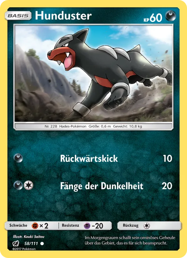 Hunduster, Aufziehen der Sturmröte 58