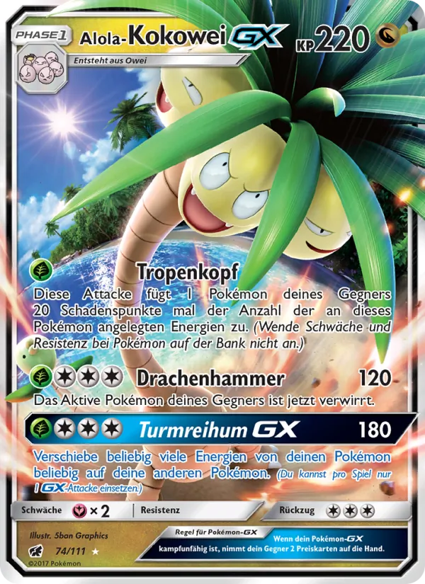 Alola-Kokowei GX, Aufziehen der Sturmröte 74