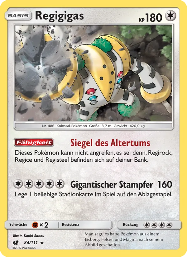 Regigigas, Aufziehen der Sturmröte 84