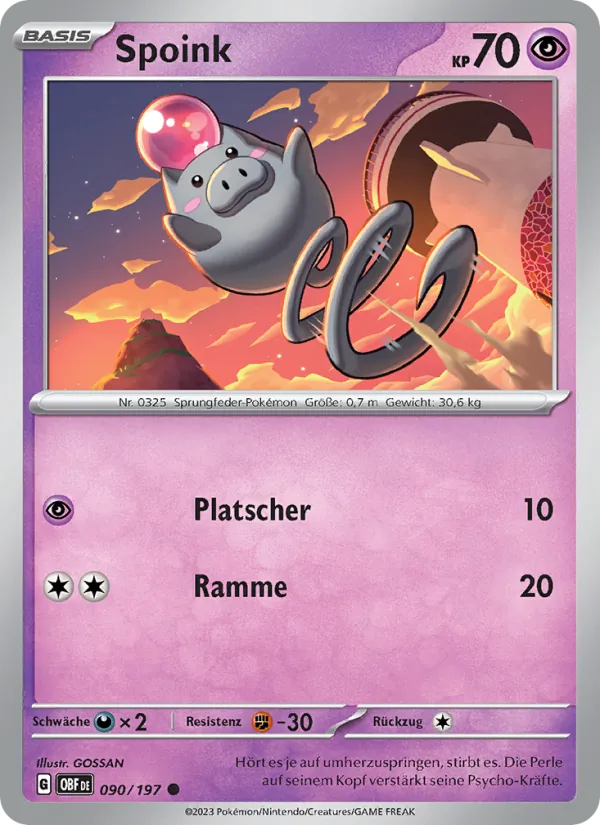 Spoink, Obsidian Flammen 090