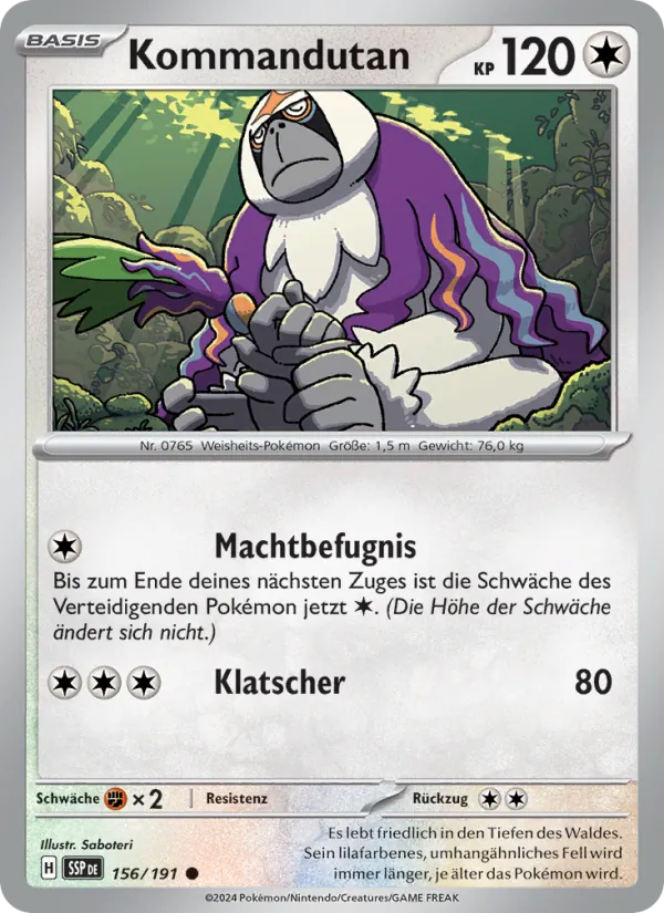 Kommandutan, Stürmische Funken 156