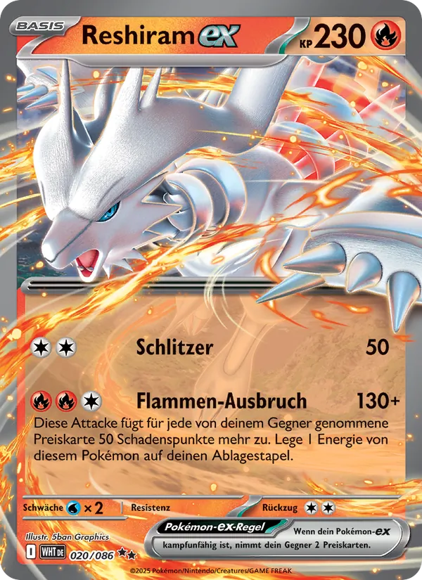 Reshiram-ex, Weiße Flammen 020