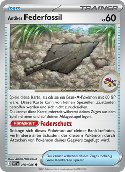 Antikes Federfossil, Weiße Flammen 079