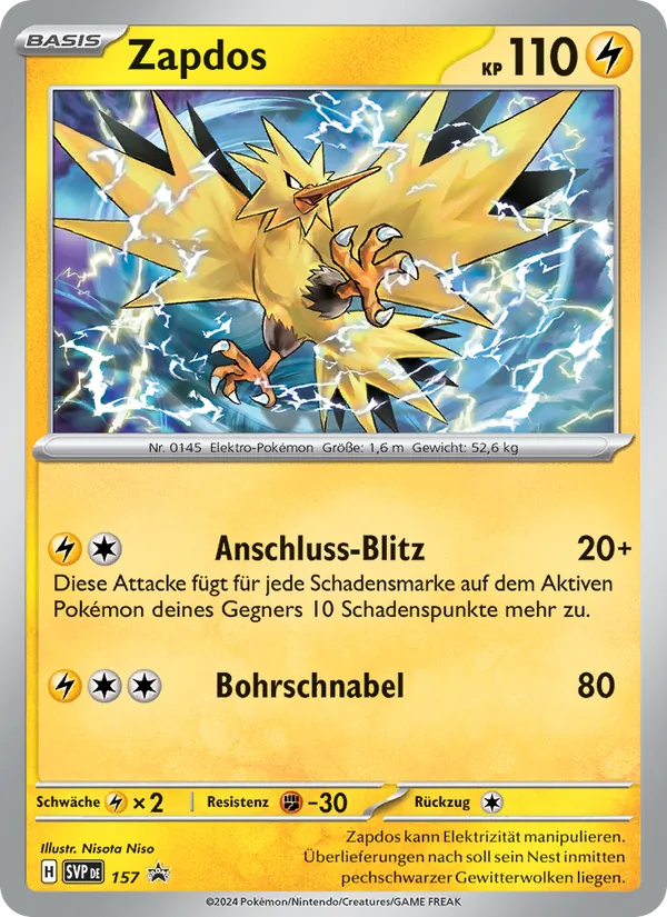 Zapdos, SVP Black Star Promos 157