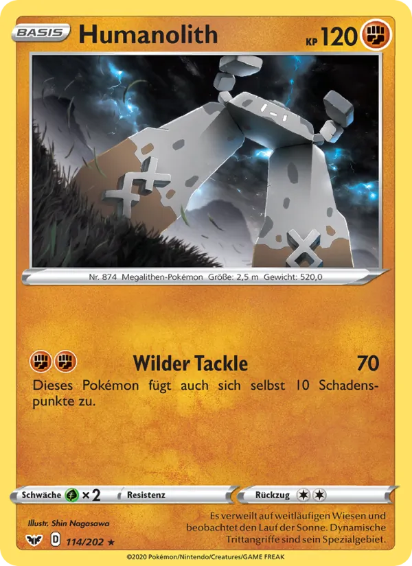 Humanolith, Schwert & Schild 114
