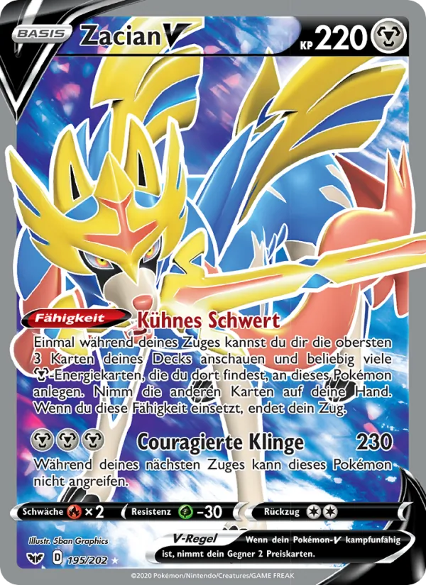 Zacian V, Schwert & Schild 195
