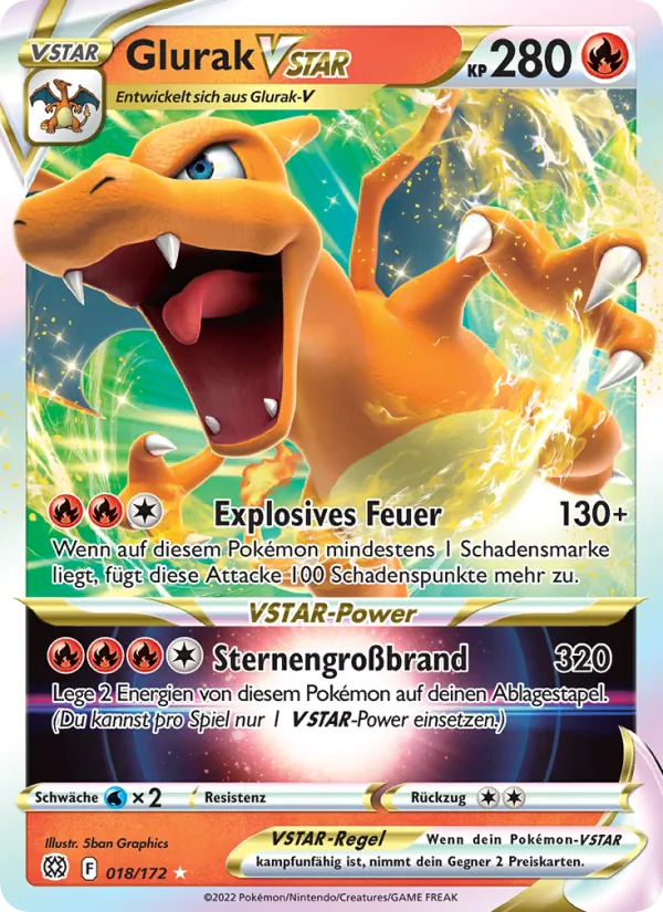 Glurak VSTAR, Strahlende Sterne 018