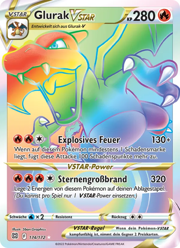 Glurak VSTAR, Strahlende Sterne 174