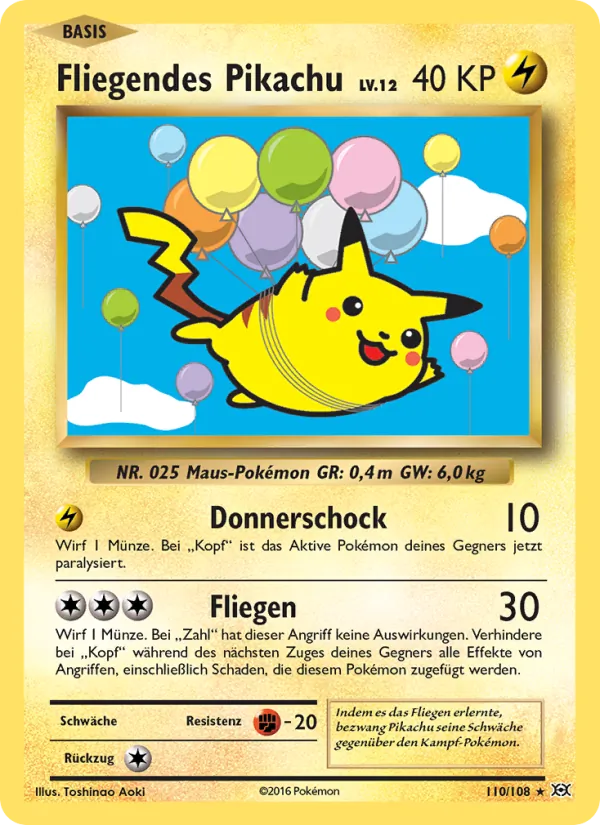 Fliegendes Pikachu, Evolution 110