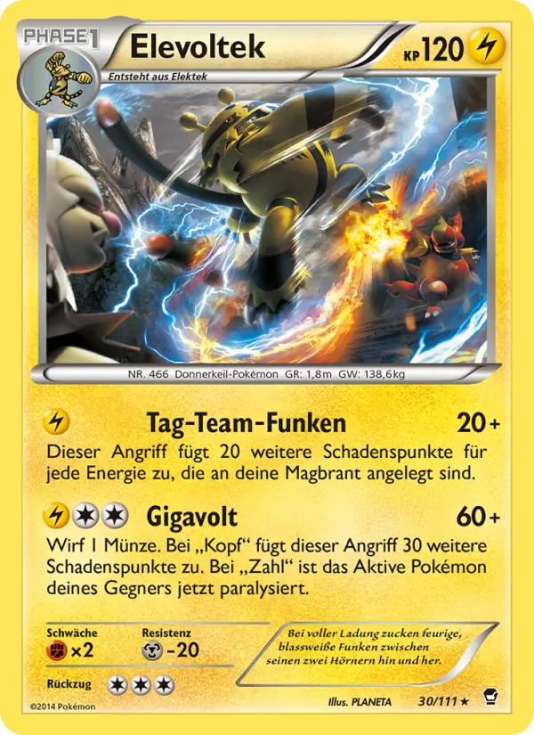 Elevoltek, Fliegende Fäuste 30