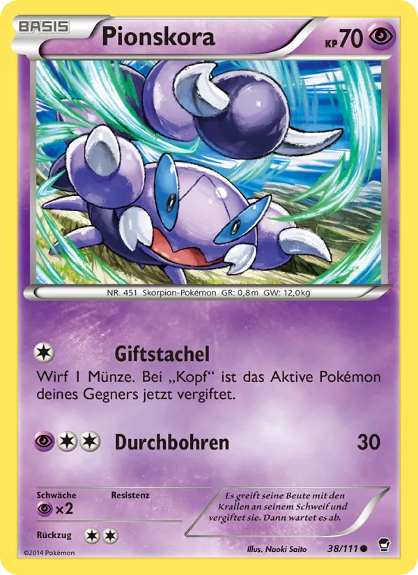 Pionskora, Fliegende Fäuste 38