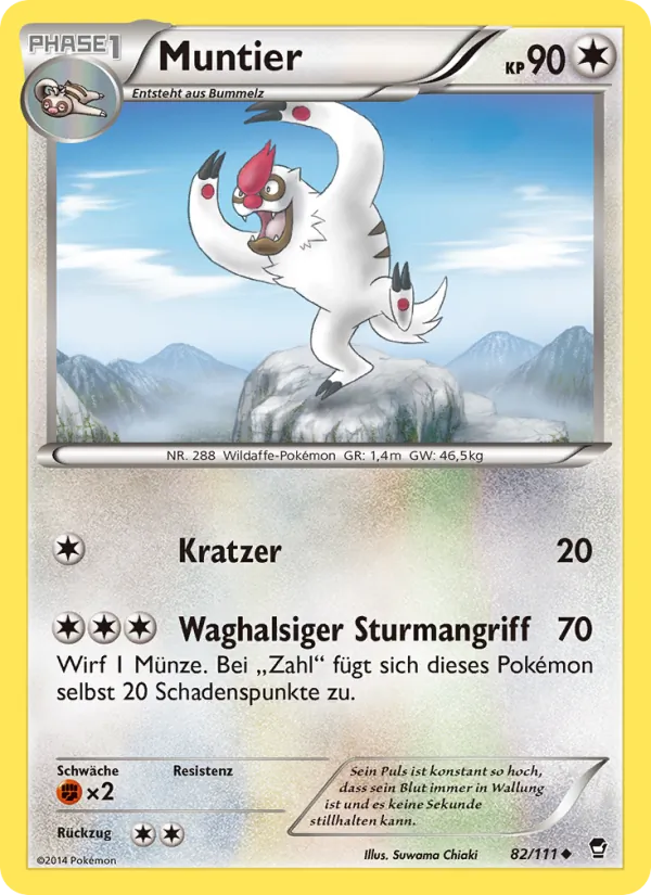 Muntier, Fliegende Fäuste 82