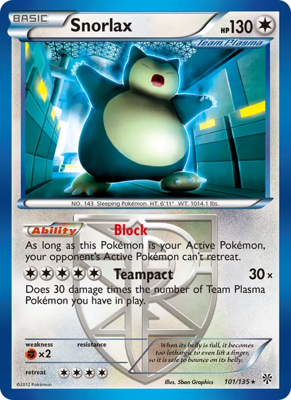 Snorlax, Plasma Storm 101