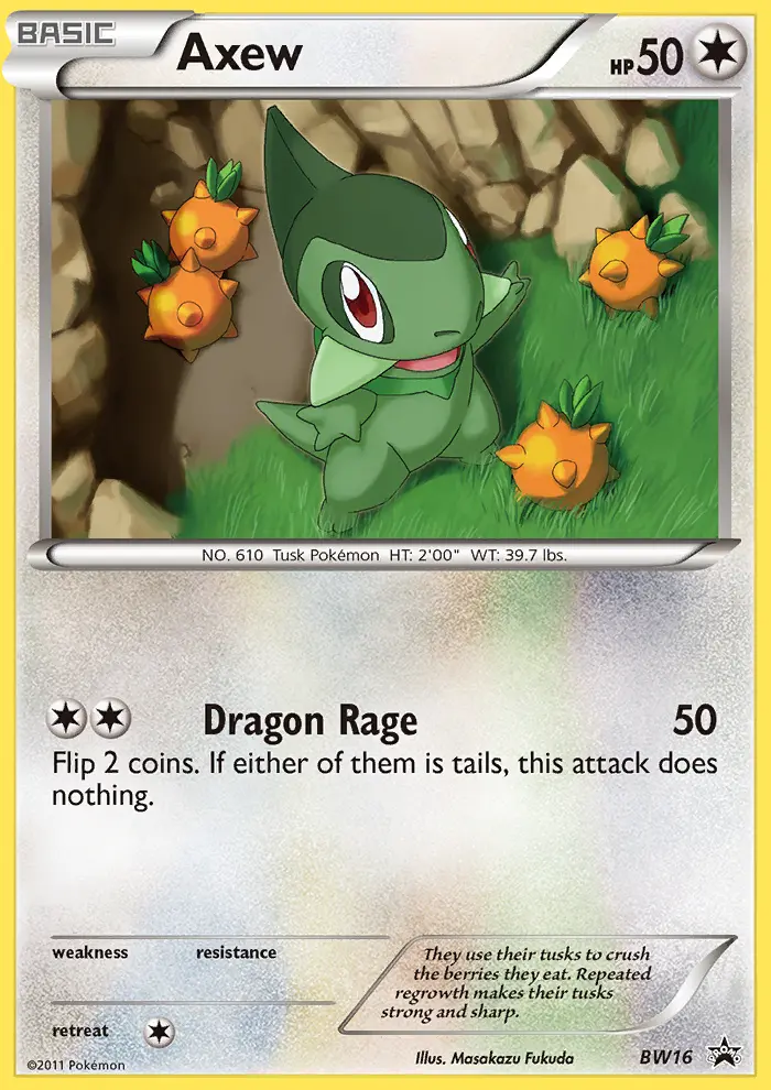 Axew, BW Black Star Promos BW16