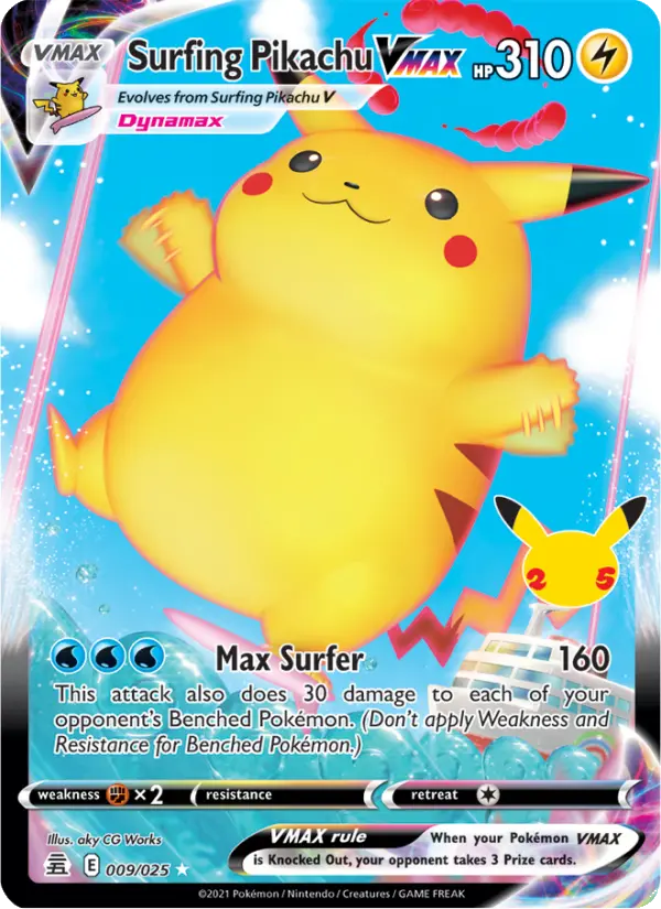 Surfing Pikachu VMAX, Celebrations 9