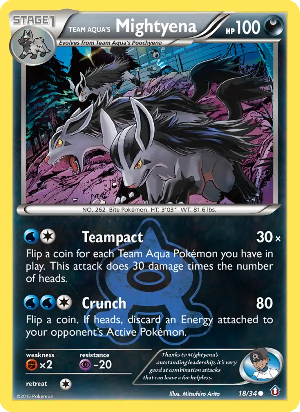 Team Aqua's Mightyena, Double Crisis 18