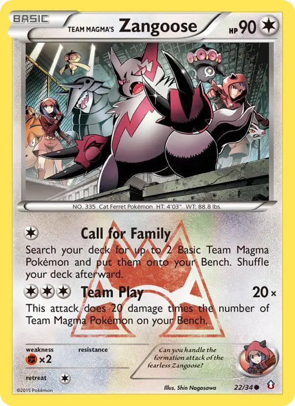 Team Magma's Zangoose, Double Crisis 22