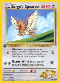 Lt. Surge's Spearow, Gym Heroes 83
