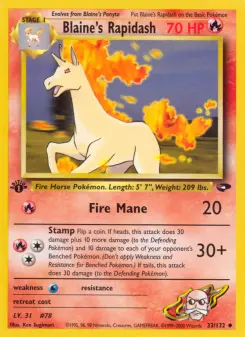 Blaine's Rapidash, Gym Challenge 33