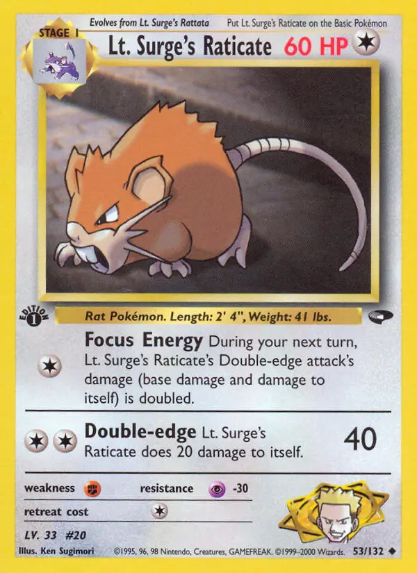 Lt. Surge's Raticate, Gym Challenge 53