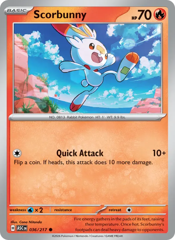 Scorbunny, Ascended Heroes 036