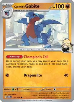Cynthia's Gabite, Ascended Heroes 110