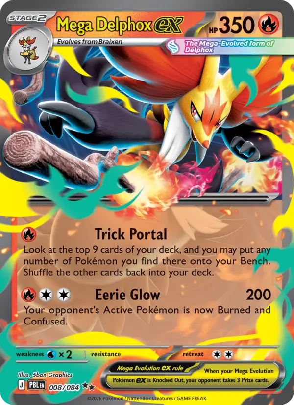 Mega Delphox ex, Pitch Black 008