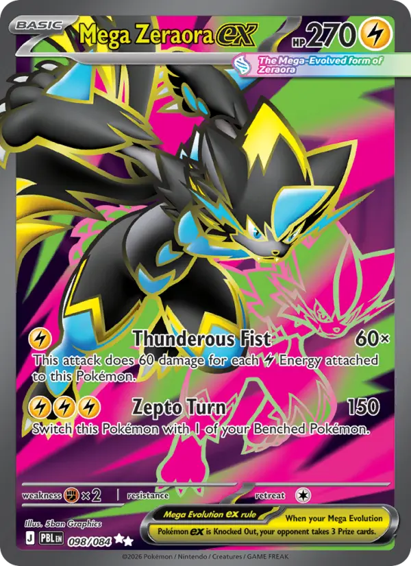 Mega Zeraora ex, Pitch Black 098
