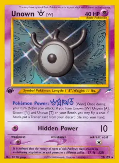 Unown [W], Neo Destiny 29