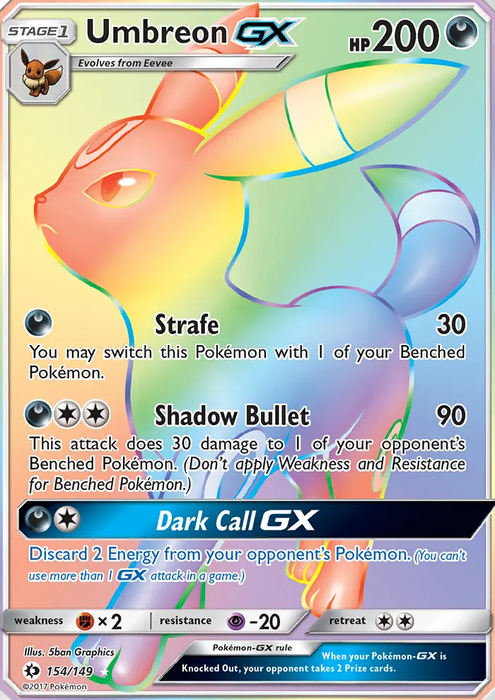 Umbreon GX, Sun & Moon 154