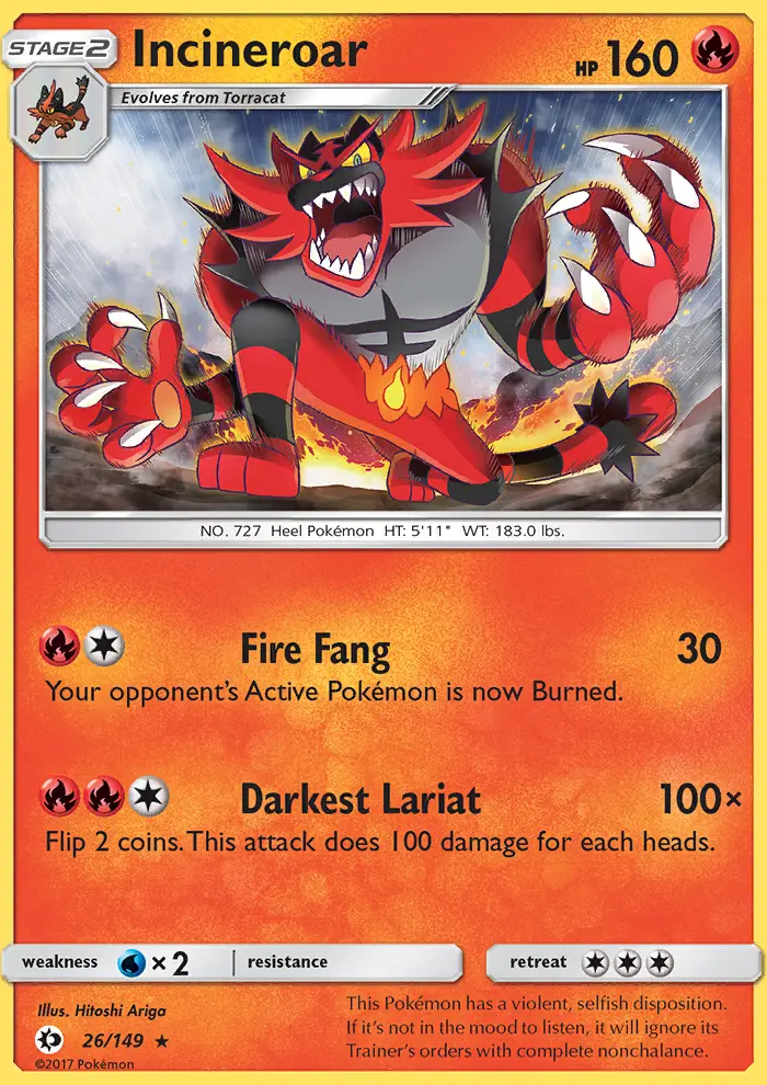 Incineroar, Sun & Moon 26