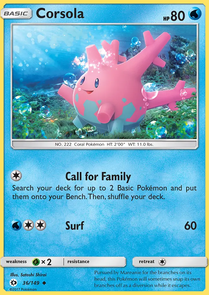 Corsola, Sun & Moon 36