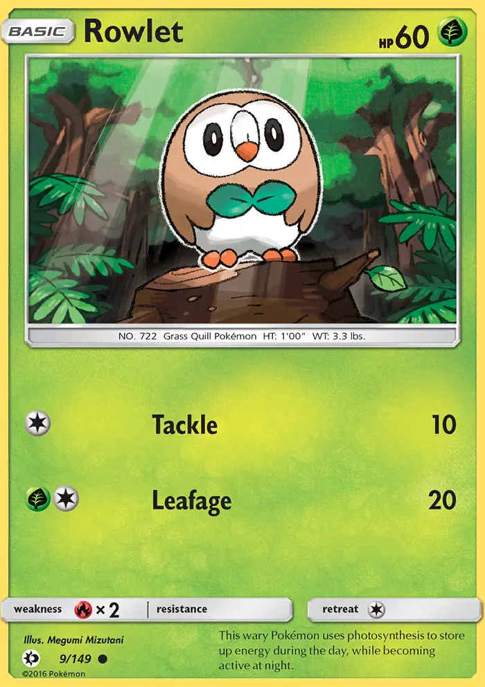 Rowlet, Sun & Moon 9