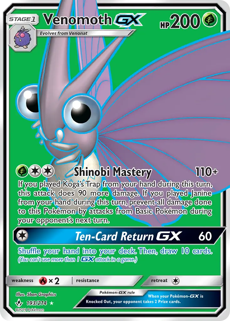 Venomoth GX, Unbroken Bonds 193