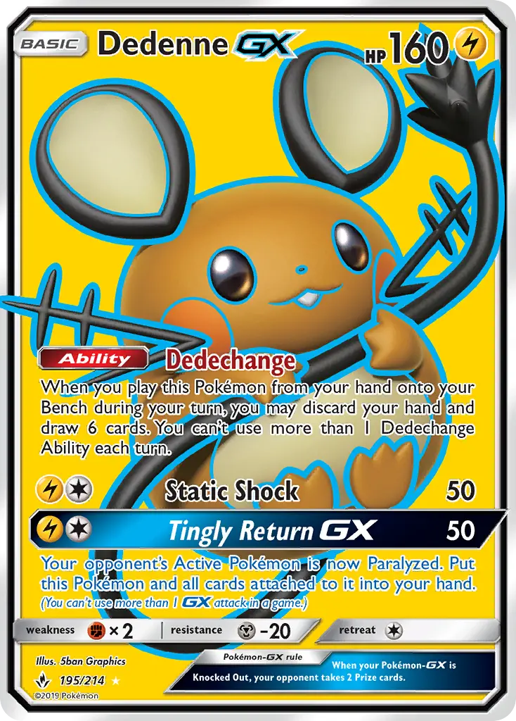 Dedenne GX, Unbroken Bonds 195