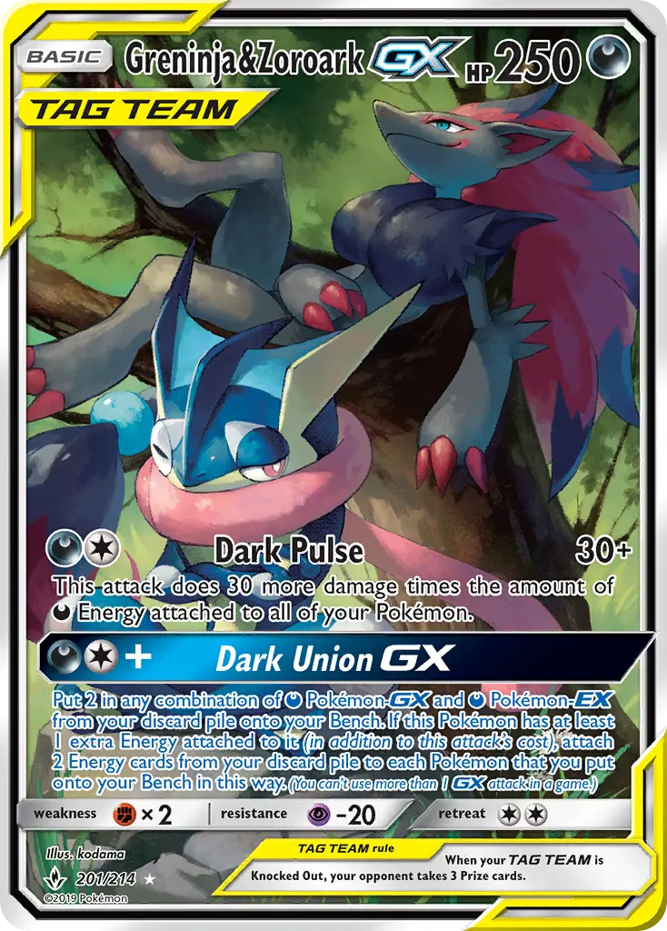 Greninja & Zoroark GX, Unbroken Bonds 201